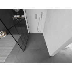 Mexen Kioto Walk-In Zuhanyfal 90 x 200 cm,  átlátszó üveg/ fekete    8 mm, króm - 800-090-101-01-7 Walk-In Zuhanyfal