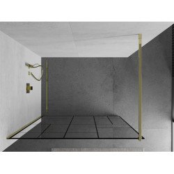 Mexen Kioto Walk-In Zuhanyfal 70 x 200 cm,  átlátszó üveg/ fekete    8 mm,  arany  - 800-070-101-50-7 Walk-In Zuhanyfal