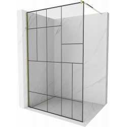 Mexen Kioto Walk-In Zuhanyfal 80 x 200 cm,  átlátszó üveg/ fekete    8 mm,  arany  - 800-080-101-50-7 Walk-In Zuhanyfal Walk-In Zuhanyfal 406594 Mexen