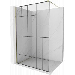 Mexen Kioto Walk-In Zuhanyfal 90 x 200 cm,  átlátszó üveg/ fekete    8 mm,  arany  - 800-090-101-50-7 Walk-In Zuhanyfal Walk-In Zuhanyfal 406594 Mexen