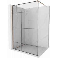Mexen Kioto Walk-In Zuhanyfal 80 x 200 cm,  átlátszó üveg/ fekete    8 mm,  rózsa arany - 800-080-101-60-7 Walk-In Zuhanyfal Walk-In Zuhanyfal 406594 Mexen