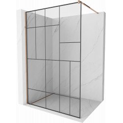 Mexen Kioto Walk-In Zuhanyfal 90 x 200 cm,  átlátszó üveg/ fekete    8 mm,  rózsa arany - 800-090-101-60-7 Walk-In Zuhanyfal Walk-In Zuhanyfal 406594 Mexen