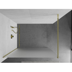 Mexen Kioto Walk-In Zuhanyfal 140 x 200 cm,   szatén  8 mm,  arany  - 800-140-101-50-3 Walk-In Zuhanyfal
