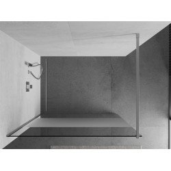 Mexen Kioto Walk-In Zuhanyfal 140 x 200 cm,  átlátszó üveg/ szatén  8 mm, króm - 800-140-101-01-3 Walk-In Zuhanyfal
