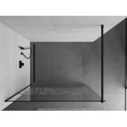 Mexen Kioto Walk-In Zuhanyfal 70 x 200 cm,  átlátszó üveg/fehér   8 mm,  fekete  - 800-070-101-70-8 Walk-In Zuhanyfal