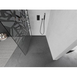 Mexen Kioto Walk-In Zuhanyfal 70 x 200 cm,  átlátszó üveg/fehér   8 mm,  fekete  - 800-070-101-70-8 Walk-In Zuhanyfal