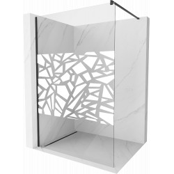 Mexen Kioto Walk-In Zuhanyfal 80 x 200 cm,  átlátszó üveg/fehér   8 mm,  fekete  - 800-080-101-70-8 Walk-In Zuhanyfal Walk-In Zuhanyfal 406594 Mexen