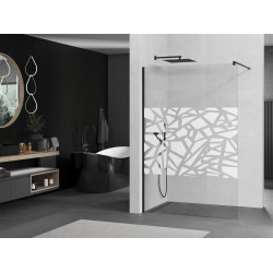Mexen Kioto Walk-In Zuhanyfal 80 x 200 cm,  átlátszó üveg/fehér   8 mm,  fekete  - 800-080-101-70-8 Walk-In Zuhanyfal Walk-In Zuhanyfal 406594 Mexen