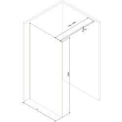 Mexen Kioto Walk-In Zuhanyfal 100 x 200 cm,  átlátszó üveg/fehér   8 mm, króm - 800-100-101-01-9 Walk-In Zuhanyfal