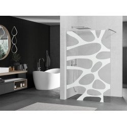 Mexen Kioto Walk-In Zuhanyfal 100 x 200 cm,  átlátszó üveg/fehér   8 mm, króm - 800-100-101-01-9 Walk-In Zuhanyfal Walk-In Zuhanyfal 406594 Mexen