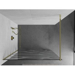 Mexen Kioto Walk-In Zuhanyfal 70 x 200 cm,  átlátszó üveg/fehér   8 mm,  arany  - 800-070-101-50-9 Walk-In Zuhanyfal