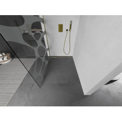 Mexen Kioto Walk-In Zuhanyfal 80 x 200 cm,  átlátszó üveg/fehér   8 mm,  arany  - 800-080-101-50-9 Walk-In Zuhanyfal