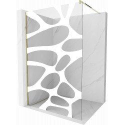 Mexen Kioto Walk-In Zuhanyfal 80 x 200 cm,  átlátszó üveg/fehér   8 mm,  arany  - 800-080-101-50-9 Walk-In Zuhanyfal Walk-In Zuhanyfal 406594 Mexen