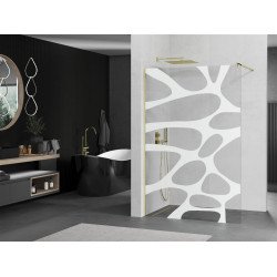 Mexen Kioto Walk-In Zuhanyfal 90 x 200 cm,  átlátszó üveg/fehér   8 mm,  arany  - 800-090-101-50-9 Walk-In Zuhanyfal Walk-In Zuhanyfal 406594 Mexen
