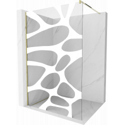 Mexen Kioto Walk-In Zuhanyfal 120 x 200 cm,  átlátszó üveg/fehér   8 mm,  arany  - 800-120-101-50-9 Walk-In Zuhanyfal Walk-In Zuhanyfal 406594 Mexen