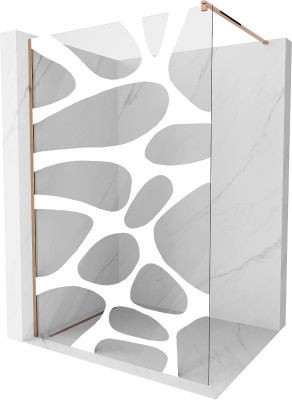 Mexen Kioto Walk-In Zuhanyfal 90 x 200 cm,  átlátszó üveg/fehér   8 mm,  rózsa arany - 800-090-101-60-9 Walk-In Zuhanyfal