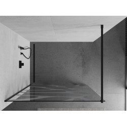 Mexen Kioto Walk-In Zuhanyfal 80 x 200 cm,  átlátszó üveg/fehér   8 mm,  fekete  - 800-080-101-70-9 Walk-In Zuhanyfal