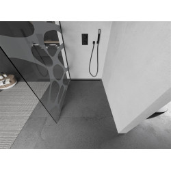 Mexen Kioto Walk-In Zuhanyfal 90 x 200 cm,  átlátszó üveg/fehér   8 mm,  fekete  - 800-090-101-70-9 Walk-In Zuhanyfal