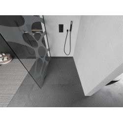 Mexen Kioto Walk-In Zuhanyfal 90 x 200 cm,  átlátszó üveg/fehér   8 mm,  fekete  - 800-090-101-70-9 Walk-In Zuhanyfal