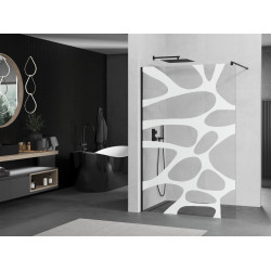 Mexen Kioto Walk-In Zuhanyfal 100 x 200 cm,  átlátszó üveg/fehér   8 mm,  fekete  - 800-100-101-70-9 Walk-In Zuhanyfal Walk-In Zuhanyfal 406594 Mexen