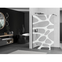 Mexen Kioto Walk-In Zuhanyfal 120 x 200 cm,  átlátszó üveg/fehér   8 mm,  fekete  - 800-120-101-70-9 Walk-In Zuhanyfal Walk-In Zuhanyfal 406594 Mexen