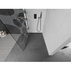 Mexen Kioto Walk-In Zuhanyfal 130 x 200 cm,  átlátszó üveg/fehér   8 mm,  fekete  - 800-130-101-70-9 Walk-In Zuhanyfal