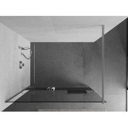 Mexen Kioto+ Walk-In Zuhanyfal    törölközö  tartóval  100 x 200 cm,  átlátszó üveg 8 mm, króm - 800-100-121-01- Walk-In Zuhanyfal