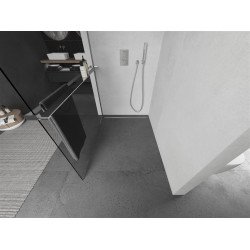 Mexen Kioto+ Walk-In Zuhanyfal    törölközö  tartóval  130 x 200 cm,  átlátszó üveg 8 mm, króm - 800-130-121-01- Walk-In Zuhanyfal