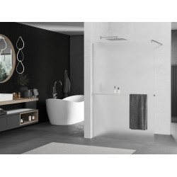 Mexen Kioto+ Walk-In Zuhanyfal    törölközö  tartóval  80 x 200 cm,   szatén  8 mm, króm - 800-080-121-01-3 Walk-In Zuhanyfal Walk-In Zuhanyfal 406594 Mexen