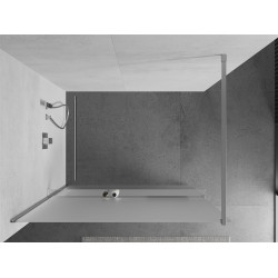 Mexen Kioto+ Walk-In Zuhanyfal    törölközö  tartóval  80 x 200 cm,   szatén  8 mm, króm - 800-080-121-01-3 Walk-In Zuhanyfal
