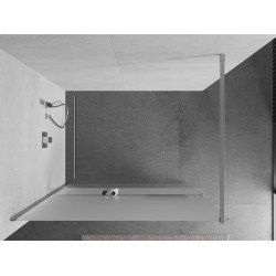 Mexen Kioto+ Walk-In Zuhanyfal    törölközö  tartóval  90 x 200 cm,   szatén  8 mm, króm - 800-090-121-01-3 Walk-In Zuhanyfal