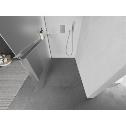 Mexen Kioto+ Walk-In Zuhanyfal    törölközö  tartóval  100 x 200 cm,   szatén  8 mm, króm - 800-100-121-01-3 Walk-In Zuhanyfal