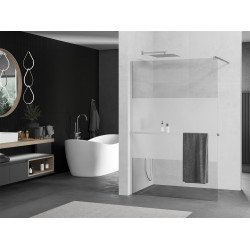 Mexen Kioto+ Walk-In Zuhanyfal    törölközö  tartóval  70 x 200 cm,  átlátszó üveg/ szatén  8 mm, króm - 800-070-121-01-3 Walk-In Zuhanyfal Walk-In Zuhanyfal 406594 Mexen
