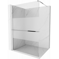 Mexen Kioto+ Walk-In Zuhanyfal    törölközö  tartóval  100 x 200 cm,  átlátszó üveg/ szatén  8 mm, króm - 800-100-121-01-3 Walk-In Zuhanyfal Walk-In Zuhanyfal 406594 Mexen