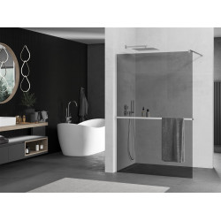 Mexen Kioto+ Walk-In Zuhanyfal    törölközö  tartóval  80 x 200 cm, grafit 8 mm, króm - 800-080-121-01-4 Walk-In Zuhanyfal Walk-In Zuhanyfal 406594 Mexen