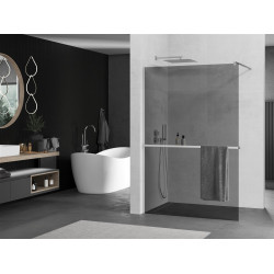 Mexen Kioto+ Walk-In Zuhanyfal    törölközö  tartóval  120 x 200 cm, grafit 8 mm, króm - 800-120-121-01-4 Walk-In Zuhanyfal Walk-In Zuhanyfal 406594 Mexen