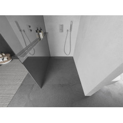 Mexen Kioto+ Walk-In Zuhanyfal    törölközö  tartóval  80 x 200 cm,  tükör üveg   8 mm, króm - 800-080-121-01-5 Walk-In Zuhanyfal