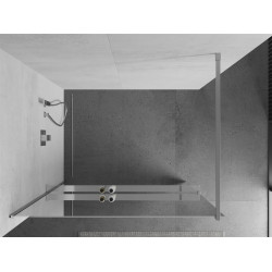 Mexen Kioto+ Walk-In Zuhanyfal    törölközö  tartóval  80 x 200 cm,  tükör üveg   8 mm, króm - 800-080-121-01-5 Walk-In Zuhanyfal