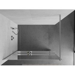 Mexen Kioto+ Walk-In Zuhanyfal    törölközö  tartóval  80 x 200 cm,  tükör üveg   8 mm, króm - 800-080-121-01-5 Walk-In Zuhanyfal