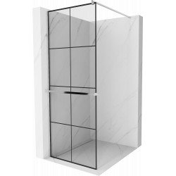 Mexen Kioto+ Walk-In Zuhanyfal    törölközö  tartóval  90 x 200 cm,  átlátszó üveg/ fekete    8 mm, króm - 800-090-121-01-7 Walk-In Zuhanyfal Walk-In Zuhanyfal 406594 Mexen
