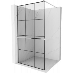 Mexen Kioto+ Walk-In Zuhanyfal    törölközö  tartóval  110 x 200 cm,  átlátszó üveg/ fekete    8 mm, króm - 800-110-121-01-7 Walk-In Zuhanyfal Walk-In Zuhanyfal 406594 Mexen