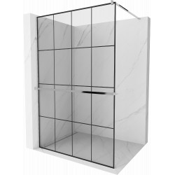 Mexen Kioto+ Walk-In Zuhanyfal    törölközö  tartóval  140 x 200 cm,  átlátszó üveg/ fekete    8 mm, króm - 800-140-121-01-7 Walk-In Zuhanyfal Walk-In Zuhanyfal 406594 Mexen