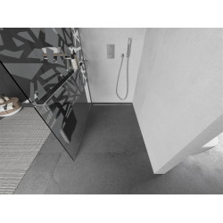 Mexen Kioto+ Walk-In Zuhanyfal    törölközö  tartóval  70 x 200 cm,  átlátszó üveg/fehér   8 mm, króm - 800-070-121-01-8 Walk-In Zuhanyfal