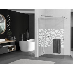 Mexen Kioto+ Walk-In Zuhanyfal    törölközö  tartóval  100 x 200 cm,  átlátszó üveg/fehér   8 mm, króm - 800-100-121-01-8 Walk-In Zuhanyfal Walk-In Zuhanyfal 406594 Mexen