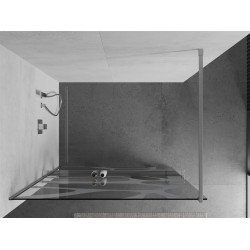 Mexen Kioto+ Walk-In Zuhanyfal    törölközö  tartóval  80 x 200 cm,  fehér    8 mm, króm - 800-080-121-01-9 Walk-In Zuhanyfal