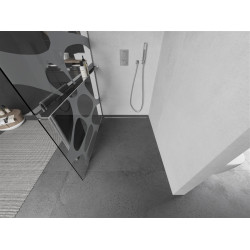 Mexen Kioto+ Walk-In Zuhanyfal    törölközö  tartóval  90 x 200 cm,  fehér    8 mm, króm - 800-090-121-01-9 Walk-In Zuhanyfal