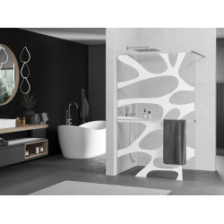 Mexen Kioto+ Walk-In Zuhanyfal    törölközö  tartóval  90 x 200 cm,  fehér    8 mm, króm - 800-090-121-01-9 Walk-In Zuhanyfal Walk-In Zuhanyfal 406594 Mexen