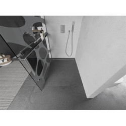 Mexen Kioto+ Walk-In Zuhanyfal    törölközö  tartóval  100 x 200 cm,  fehér    8 mm, króm - 800-100-121-01-9 Walk-In Zuhanyfal
