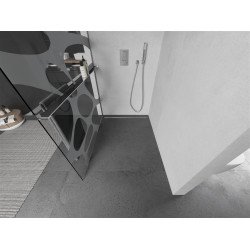 Mexen Kioto+ Walk-In Zuhanyfal    törölközö  tartóval  100 x 200 cm,  fehér    8 mm, króm - 800-100-121-01-9 Walk-In Zuhanyfal