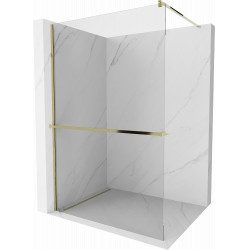 Mexen Kioto+ Walk-In Zuhanyfal    törölközö  tartóval  100 x 200 cm,  átlátszó üveg 8 mm,  arany  - 800-100-121-50-0 Walk-In Zuhanyfal Walk-In Zuhanyfal 406594 Mexen